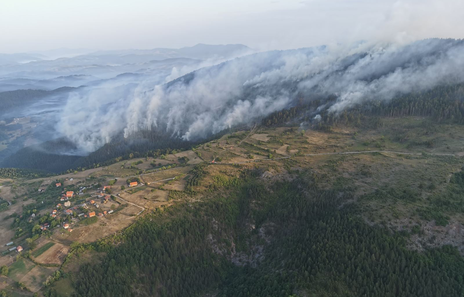 Успешно пресечена западна страна пожара који је захватио борову шуму у близини места Негбина, код Нове Вароши